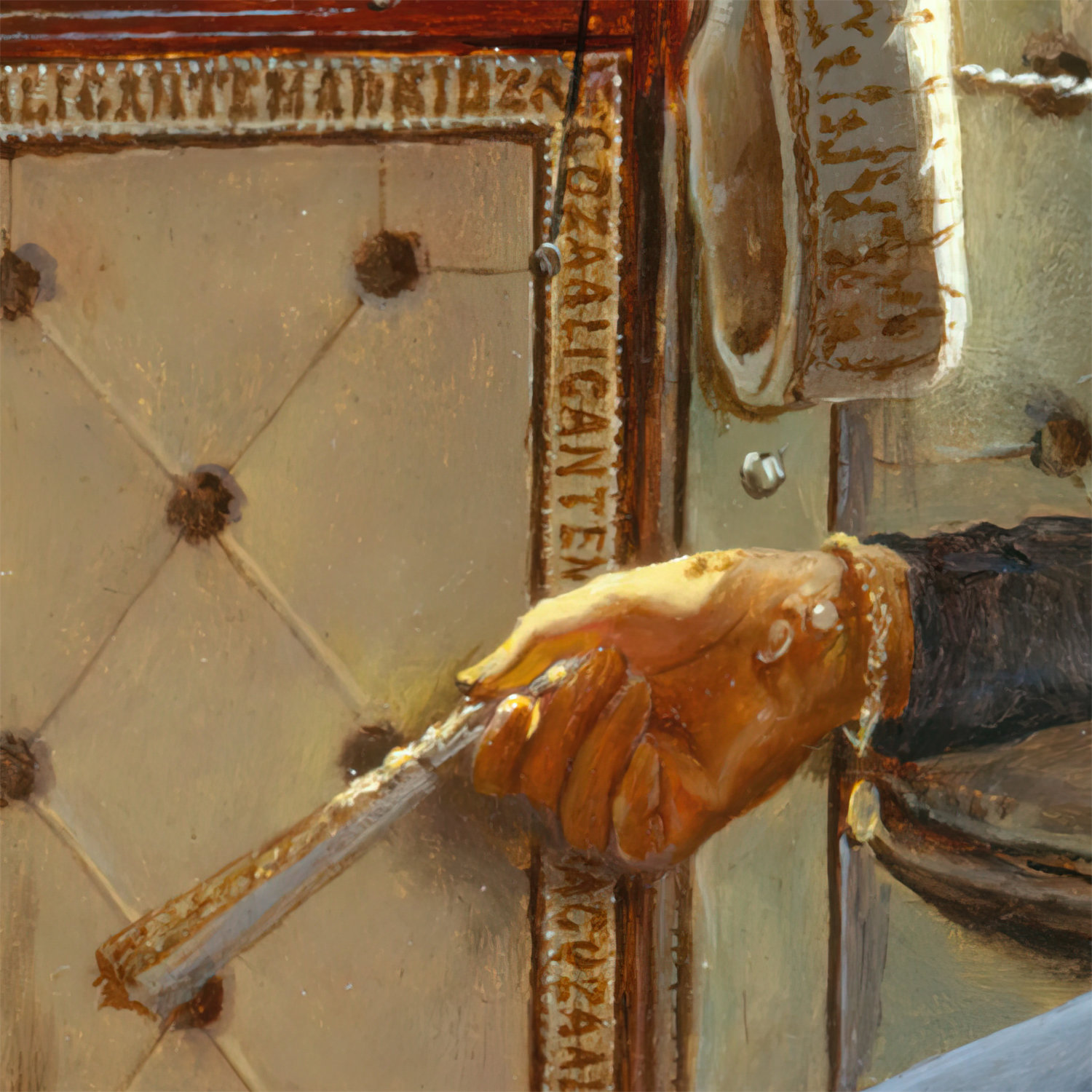 Zoomed-in view of “Couple dans un compartiment de train” by Ricardo Lopez-Cabrera